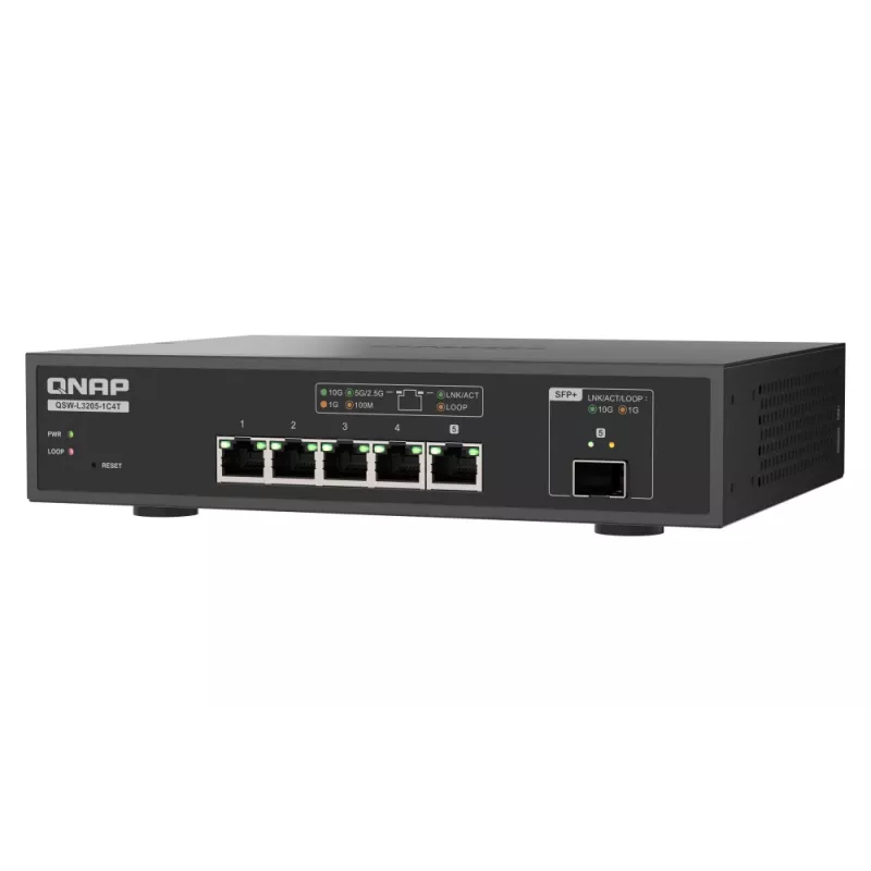QNAP QSW-L3205-1C4T 4 Managed 10G Ethernet (100/1000/10000) Desktop μαύρο