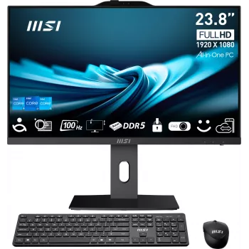 All-in-One-PC MSI PRO AP241P 14M — Intel Core i7-14700 2,1 GHz, οθόνη 23,8 ιντσών, 16 GB DDR5 5600 MHz, 1 TB SSD, Intel UHD, Windows 11 Pro, μαύρο
