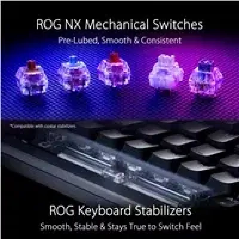 ASUS ROG Azoth Πληκτρολόγιο Gaming USB + RF Wireless + Bluetooth Λευκό