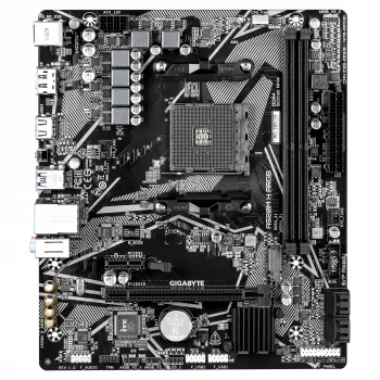 GIGABYTE A520M H ARGB Μητρική κάρτα - Υποστηρίζει επεξεργαστές AMD Ryzen 5000 Series, έως 5100MHz DDR4 (OC), PCIe 3.0 x4 M.2, 1 GbE LAN, USB 3.2 Gen 1