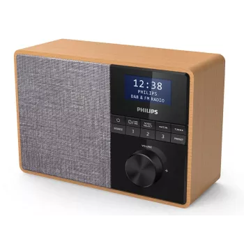 Philips TAR5505/10 Ραδιόφωνο φορητό Ψηφιακό Μαύρο, Γκρι, Ξύλο