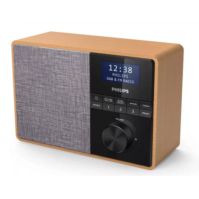 Philips TAR5505/10 Ραδιόφωνο φορητό Ψηφιακό Μαύρο, Γκρι, Ξύλο