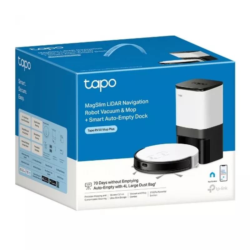 TP-Link Tapo RV20 Mop Plus 0,35 l μαύρο, λευκό