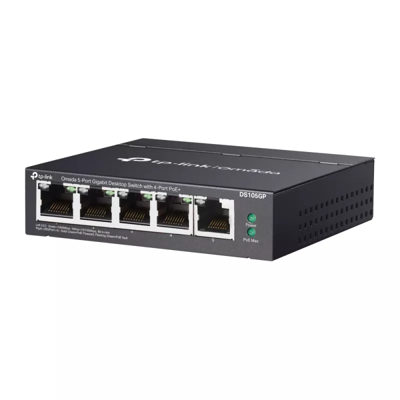 TP-Link Omada DS105GP switch δικτύου unmanaged Gigabit Ethernet (10/100/1000) Power over Ethernet (PoE) μαύρο
