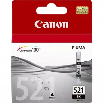 Canon CLI-521BK μαύρη κασέτα μελανιού, μαύρο, μελάνι pigment, 1 τεμ.