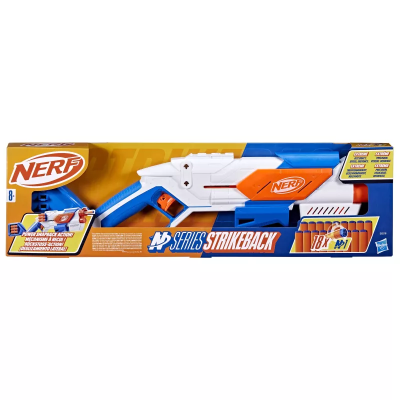 Παιχνίδι blaster Nerf N Series Strikeback μπλε πορτοκαλί λευκό 8+