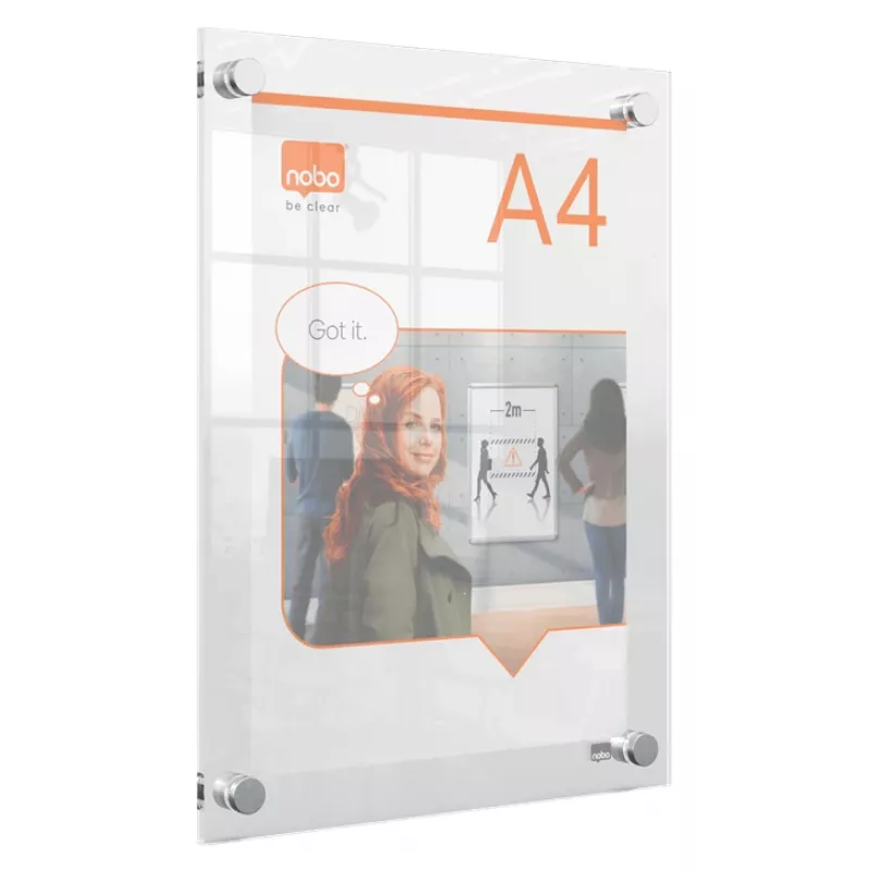 Nobo Premium Plus A4 διαφανές ακρυλικό πλαίσιο τοίχου για αφίσες
