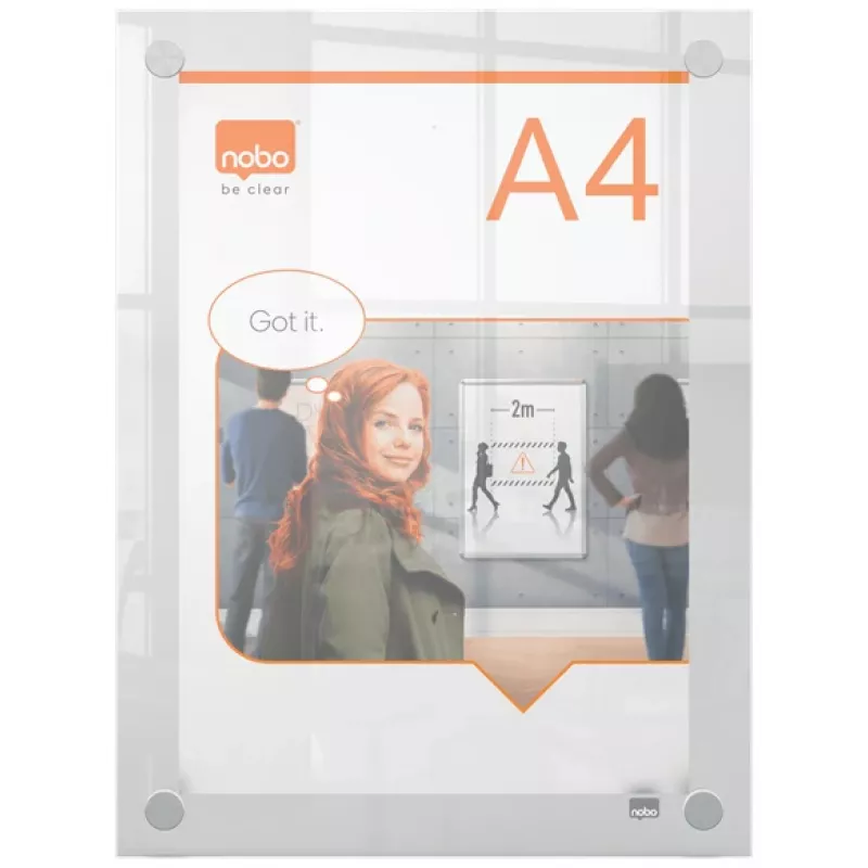 Nobo Premium Plus A4 διαφανές ακρυλικό πλαίσιο τοίχου για αφίσες