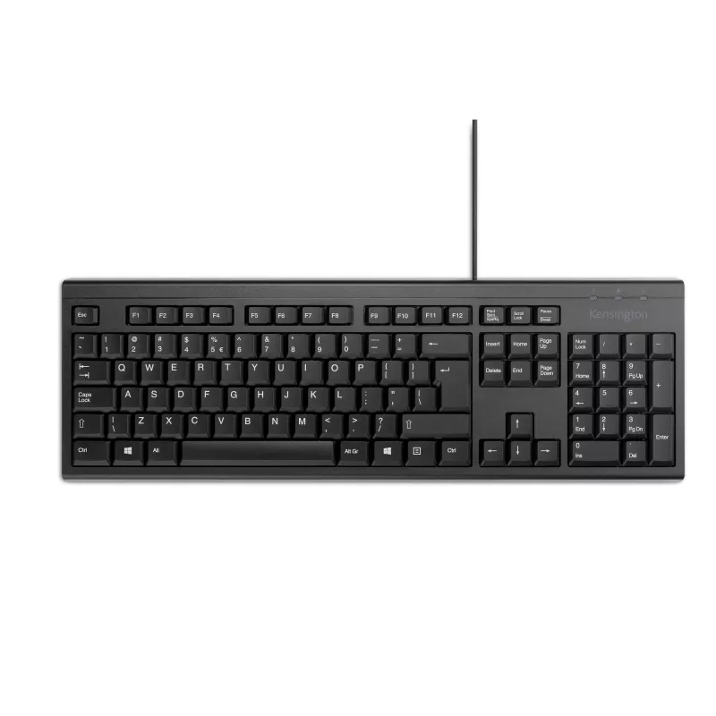 Kensington K63727IT, πλήρες μέγεθος (100%), ενσύρματο, USB, μεμβράνης, QWERTY, μαύρο