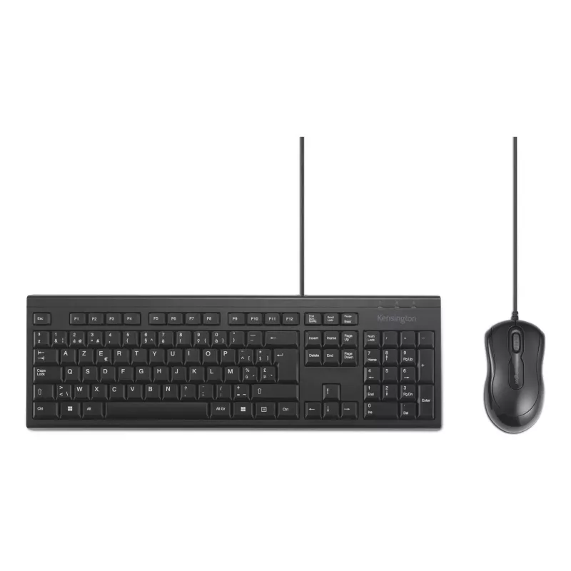 Kensington K75452BE, ενσύρματο, USB, μεμβράνης, AZERTY, μαύρο, ποντίκι στη συσκευασία
