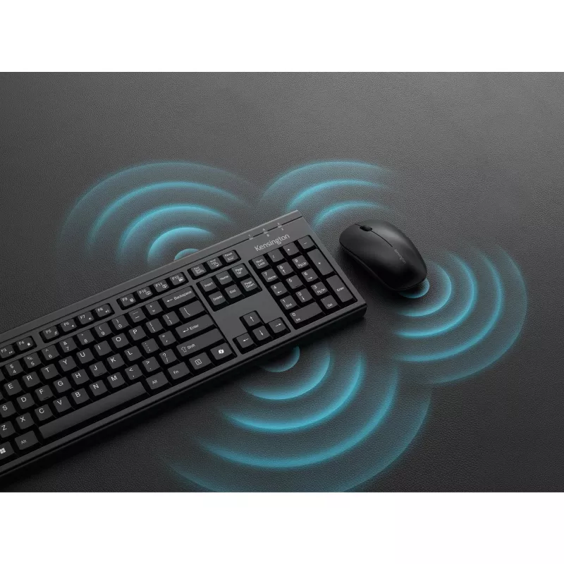 Kensington K75560BE, ασύρματο, RF Wireless + Bluetooth, μεμβράνης, AZERTY, μαύρο, ποντίκι στη συσκευασία