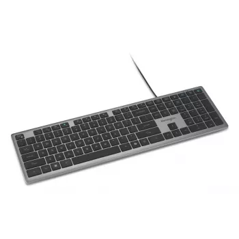 Kensington KB515 EQ USB-C/USB-A ενσύρματο πληκτρολόγιο, πλήρες μέγεθος (100%), ενσύρματο, USB, διακόπτες ψαλιδιού, QWERTY, γκρι