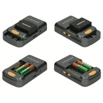 2-Power καθολικός φορτιστής κάμερας – λιανική, Lithium-Ionen (Li-Ion), Nickel-Metallhydrid (NiMH), AA, AAA