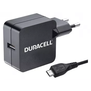 Duracell Φορτιστής τηλεφώνου/tablet 2.4A, εσωτερικός χώρος, AC, 5 V, 2,4 A, μαύρο