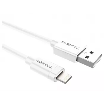 Duracell Sync/Charge Καλώδιο 1 Metre White, 1 m, USB A, Lightning, 2.0, λευκό