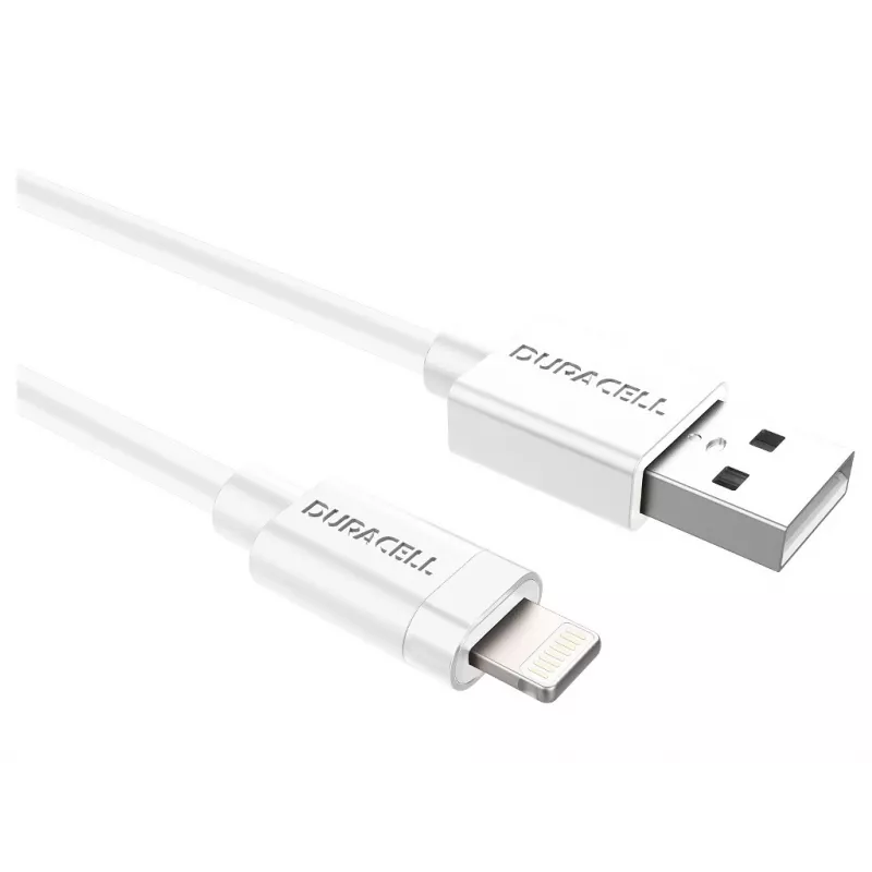 Duracell Sync/Charge Καλώδιο 1 Metre White, 1 m, USB A, Lightning, 2.0, λευκό