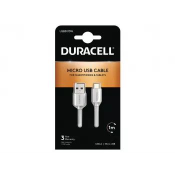 Duracell Sync/Charge Καλώδιο 1 Metre Λευκό, 1 m, USB-A, Micro-USB-A, 2.0, Λευκό