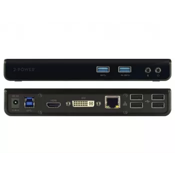 2-Power USB 3.0 Dual Display Docking Station, Docking, 3,5 mm, USB Type-A, USB Type-B, 10,100,1000 Mbit/s, μαύρο, 5 Gbit/s