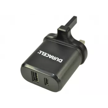 Duracell τροφοδοτικό Type-C & Type-A, εσωτερικού χώρου, AC, μαύρο