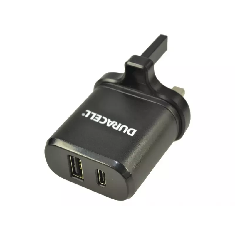 Duracell τροφοδοτικό Type-C & Type-A, εσωτερικού χώρου, AC, μαύρο
