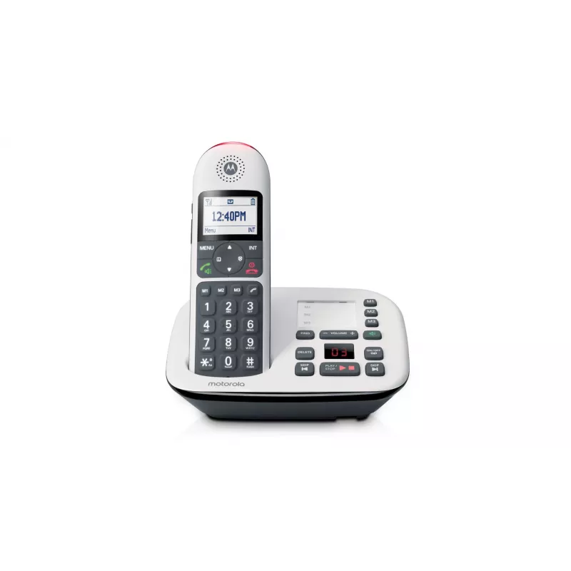 Motorola CD5011 Ασύρματο τηλέφωνο DECT με τηλεφωνητή, Λευκό