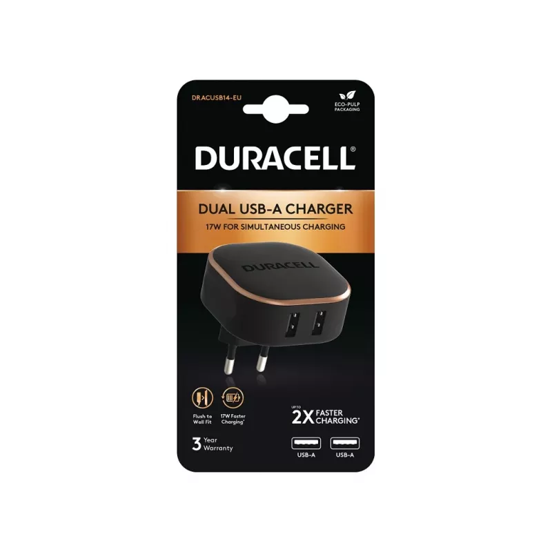 Duracell DRACUSB14-EU Φορητός φορτιστής Μαύρο