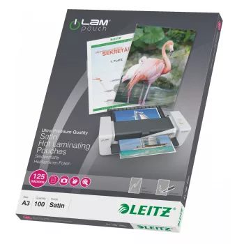 Leitz iLAM ματ μεμβράνες πλαστικοποίησης A3, 125 μικρόν, συσκευασία 100 τεμ.