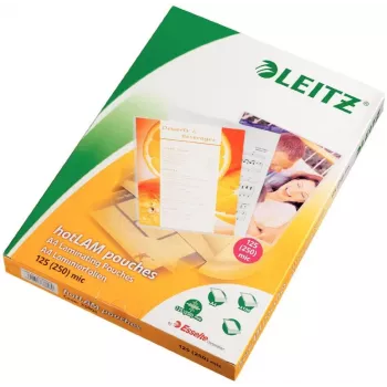 Leitz iLAM Premium γυαλιστερές μεμβράνες πλαστικοποίησης A4, 125 μικρόμετρα, συσκευασία 100 τεμ.