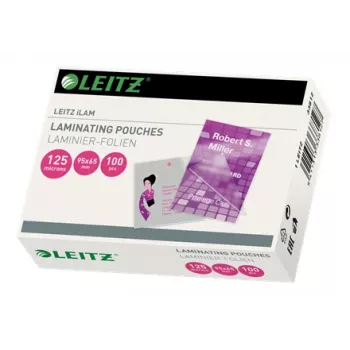 Leitz iLAM γυαλιστερές μεμβράνες πλαστικοποίησης 95 x 65 mm, 125 μικρόν, συσκευασία 100 τεμ.