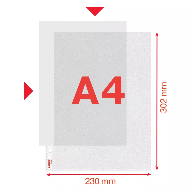 Esselte Premium Θήκη A4, ανοιχτή πάνω και αριστερά, 30 % ανακυκλωμένο πλαστικό pre-consumer