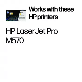HP 507A Κίτρινο Γνήσιο Μελανοδοχείο τόνερ LaserJet, 6000 σελίδες, Κίτρινο, 1 τεμ.