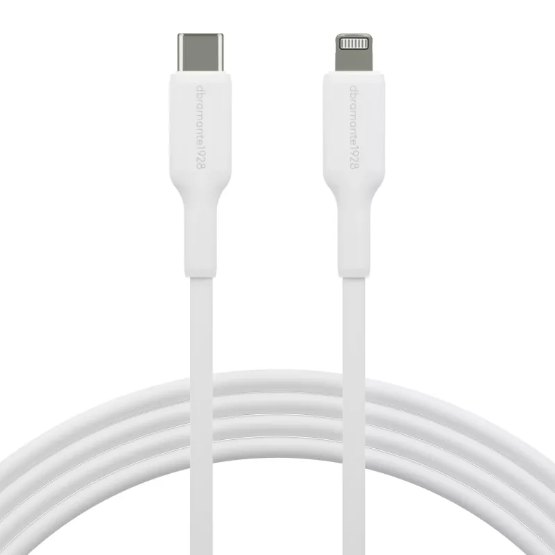Καλώδιο USB-C σε Lightning 2 m, d bramante re-charge (USB 2.0, λευκό)