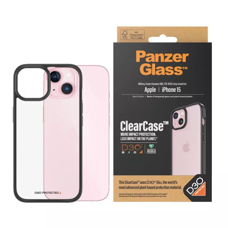 Κάλυμμα PanzerGlass ClearCase iPhone 15 D3O Διάφανο