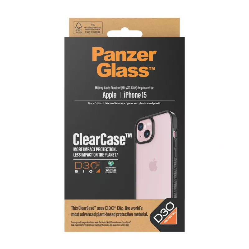 Κάλυμμα PanzerGlass ClearCase iPhone 15 D3O Διάφανο