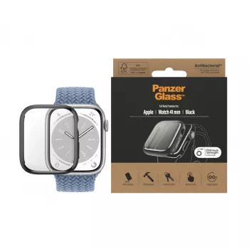 Προστασία οθόνης Full-Body PanzerGlass για Apple Watch Series 9/8/7 41 mm, Μαύρη (3663)