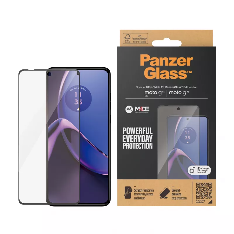 PanzerGlass ® Προστατευτική μεμβράνη οθόνης Motorola moto g84 | g72 | Ultra-Wide Fit