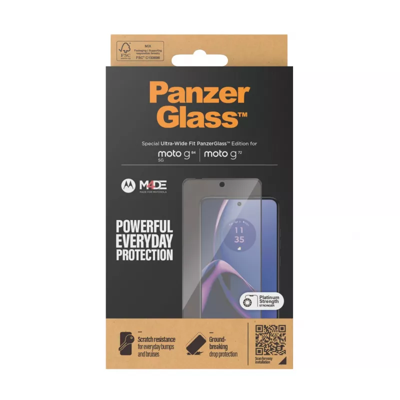PanzerGlass ® Προστατευτική μεμβράνη οθόνης Motorola moto g84 | g72 | Ultra-Wide Fit