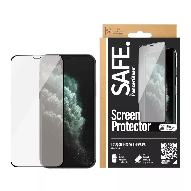 PanzerGlass SAFE. by ® Προστασία οθόνης iPhone X | Xs | 11 Pro | Edge-to-Edge