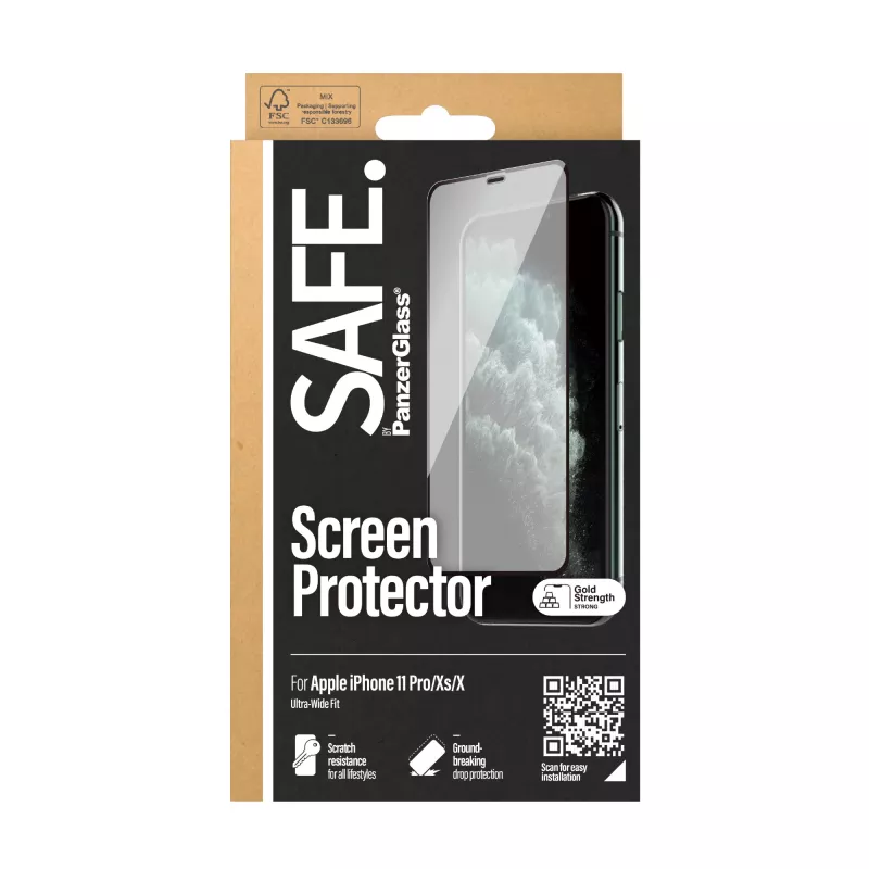PanzerGlass SAFE. by ® Προστασία οθόνης iPhone X | Xs | 11 Pro | Edge-to-Edge