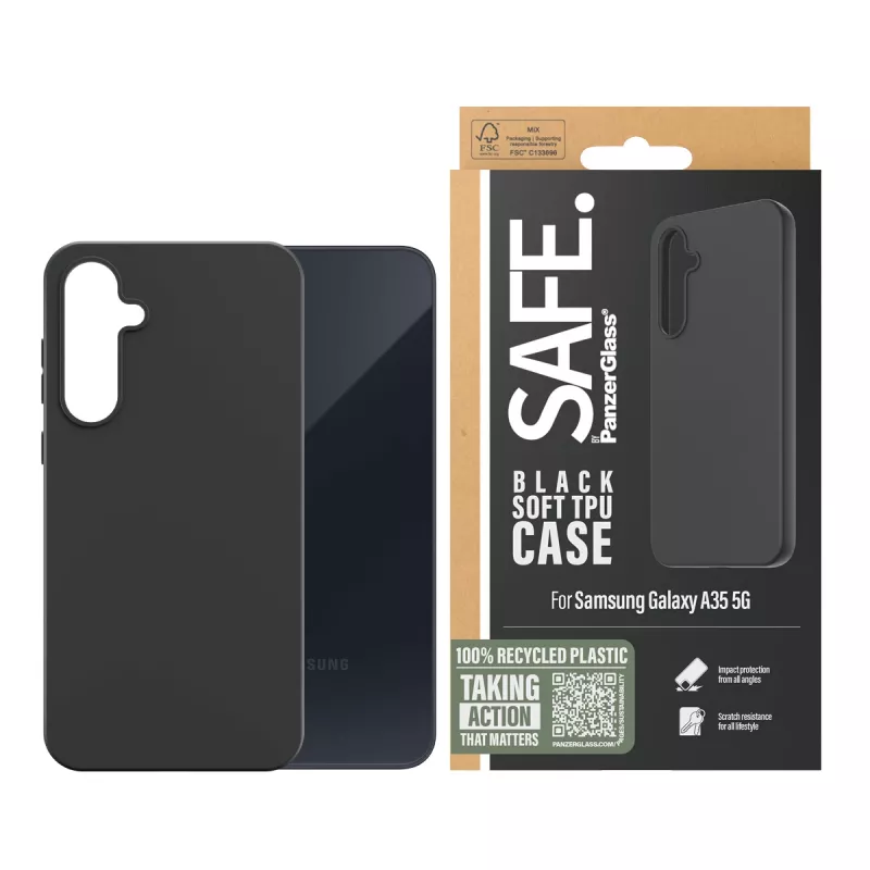 PanzerGlass SAFE. by ® Θήκη TPU Samsung Galaxy A35 5G | Μαύρο