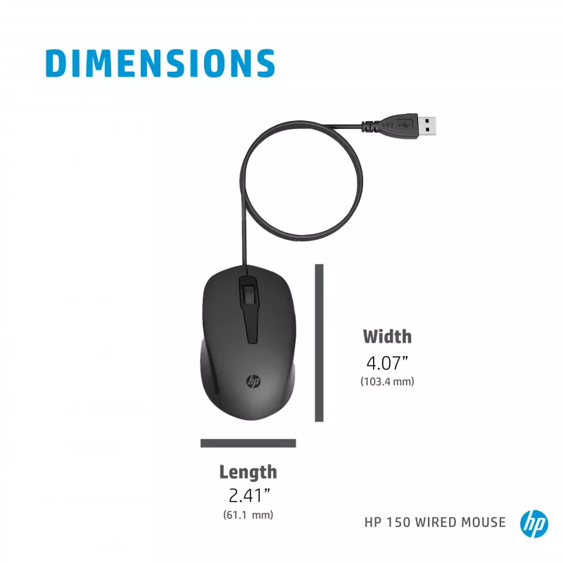Ποντίκι HP 150 ενσύρματο USB Type-A