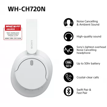 Sony WH-CH720 Headset ενσύρματο και ασύρματο κεφαλόδεσμος κλήσεις/μουσική USB Type-C Bluetooth λευκό