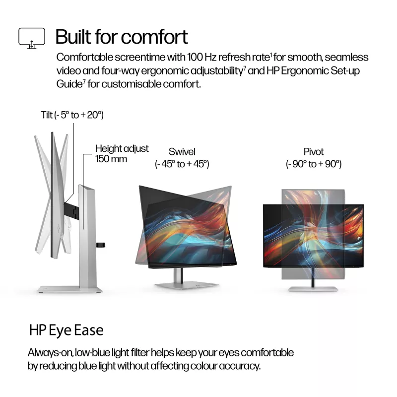 HP Series 7 Pro 61 cm (24 ίντσες) οθόνη WUXGA USB-C – 724pu χωρίς PVC