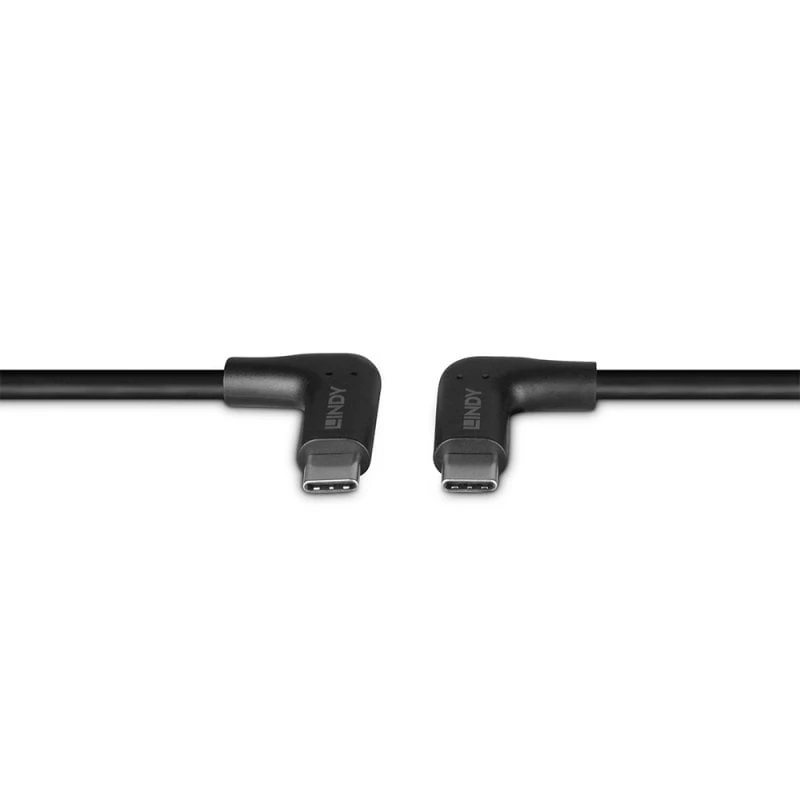 Lindy 1m καλώδιο USB 3.2 γωνιακό USB-C σε γωνιακό USB-C, 10Gbps