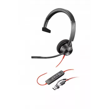 HP Poly Blackwire 3310 Microsoft Teams Certified ακουστικά +USB-C/A adapter TAA