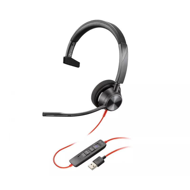 HP Poly Blackwire 3310 Microsoft Teams Certified ακουστικά +USB-C/A adapter TAA