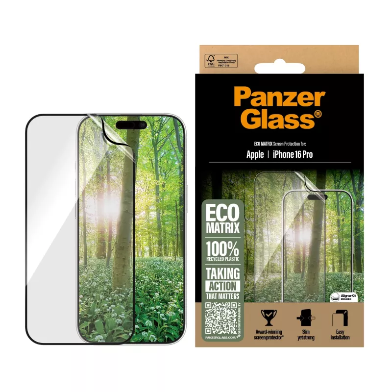 PanzerGlass ® ECO MATRIX προστασία οθόνης iPhone 16 Pro | Ultra-Wide Fit