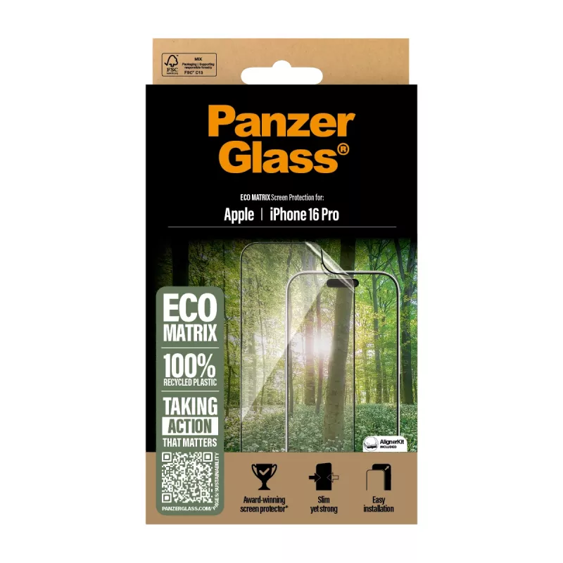 PanzerGlass ® ECO MATRIX προστασία οθόνης iPhone 16 Pro | Ultra-Wide Fit