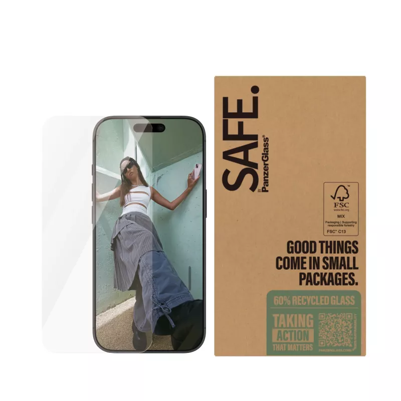 PanzerGlass SAFE. by ® προστασία οθόνης iPhone 16 Pro | Ultra-Wide Fit | BULK