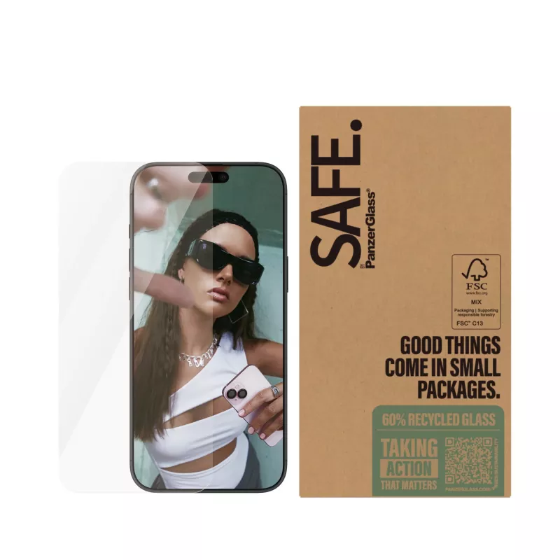 PanzerGlass SAFE. by ® προστασία οθόνης iPhone 16 Pro Max | Ultra-Wide Fit | Bulk